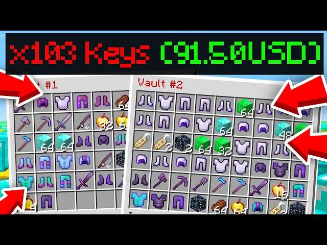 OPENING 100+ *OP* CRATE KEYS!!! (New Big 1.21+ Minecraft Server) OP Skyblock #2