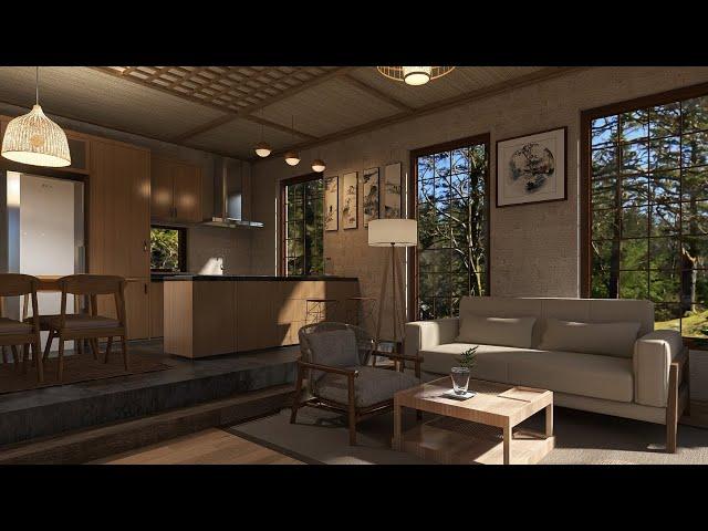 Modern Japanese Minimalist Small House | Interior Design + House Plan