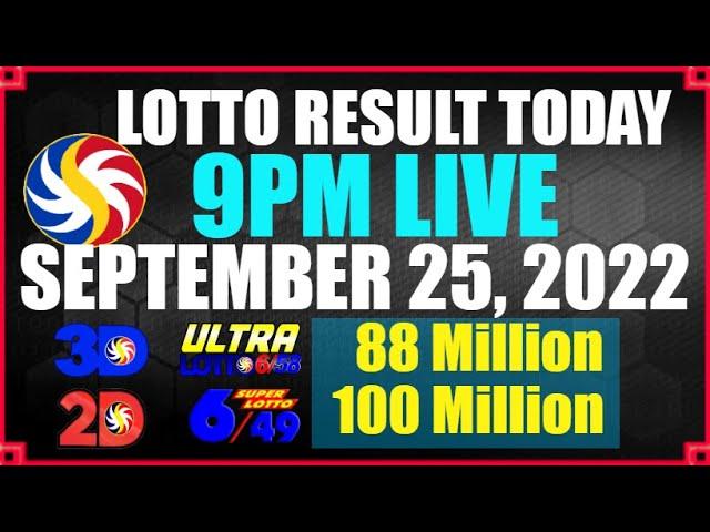 Lotto Result Today September 25 2022 9pm | Ez2 Swertres