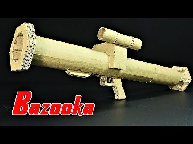 How To Make A Bazooka Rocket Launcher That SH00TS From Cardboard