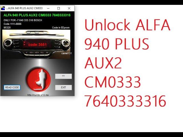 Unlock ALFA 940 PLUS AUX2 CM0333 7640333316