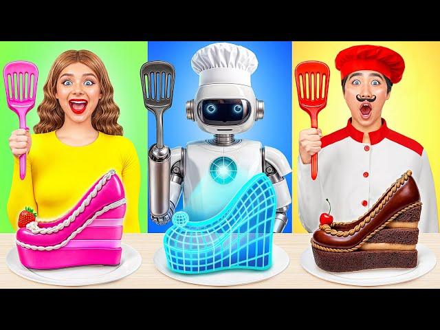 Me vs Grandma Cooking Challenge with a Robot | Epic Food Battle by Multi DO Smile