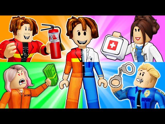 ROBLOX Brookhaven RP: Adopted by POLICE vs DOCTOR vs FIREFIGHTER  | Gwen Gaming Roblox