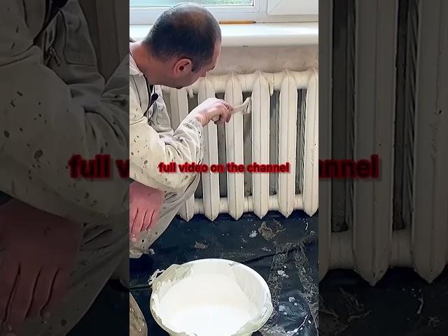 We paint the radiator with water-based paint