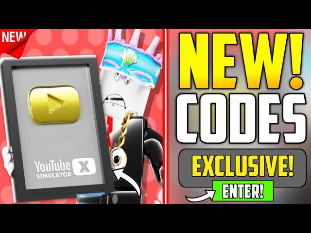 ️Working️YOUTUBE SIMULATOR X ROBLOX CODES 2023 - YOUTUBE SIMULATOR X CODES