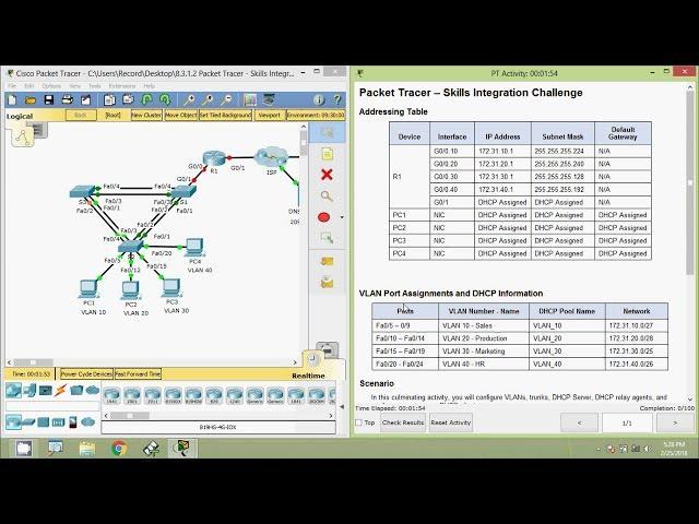 8.3.1.2 Packet Tracer - Skills Integration Challenge