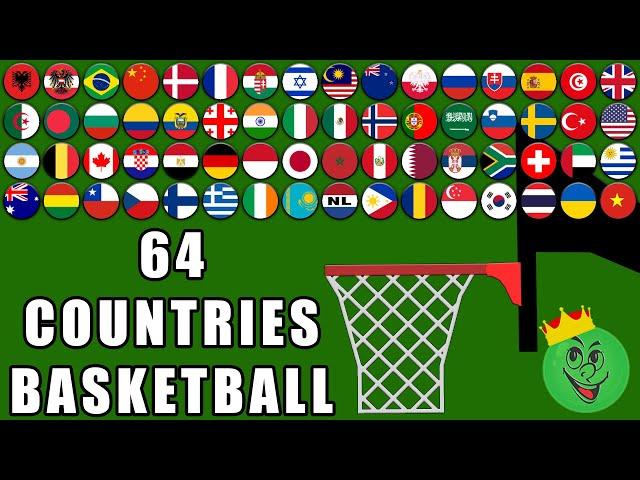 Basketball Marble Race with 64 Countries 10 \ Marble Race King