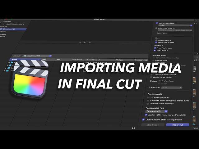 How To Import Media In Final Cut Pro 11
