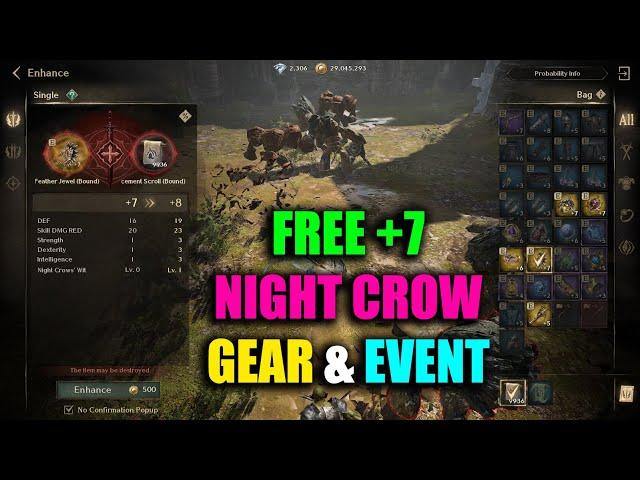 Night Crows Free +7 Night Crow Gear From Event & Try Your Luck