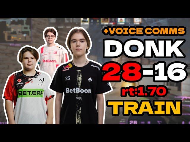 donk (28-16) rt:1.70 w/zweih/Magnojez +VOICE COMMS l (train) l EU FACEIT RANKED #cs2 #pov