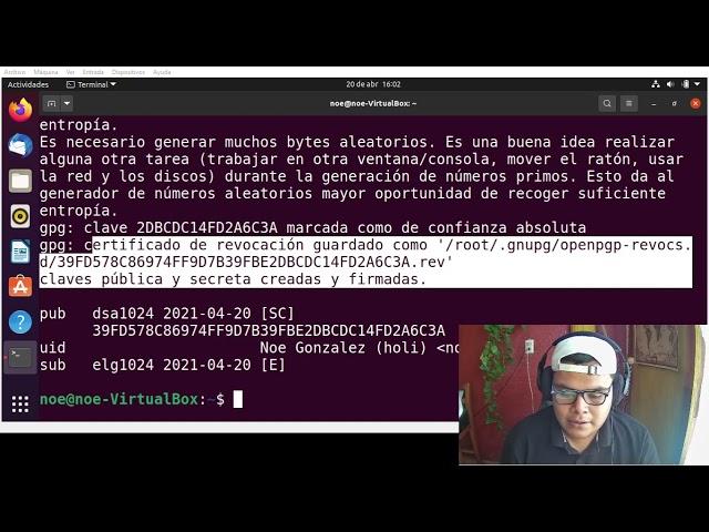 Cifrado asimétrico (creación de llevares privadas) Ubuntu