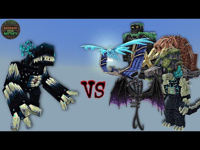 Remake Commanded Warden vs KaijuCraft Bosses | Minecraft Bedrock | Mob Battle