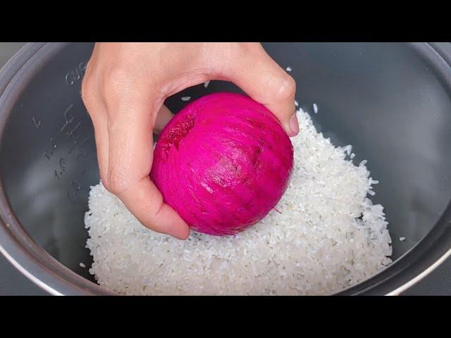 Put the dragon fruit into the rice，[Awesome]，Simple，Potato minced rice  You will be addicted 