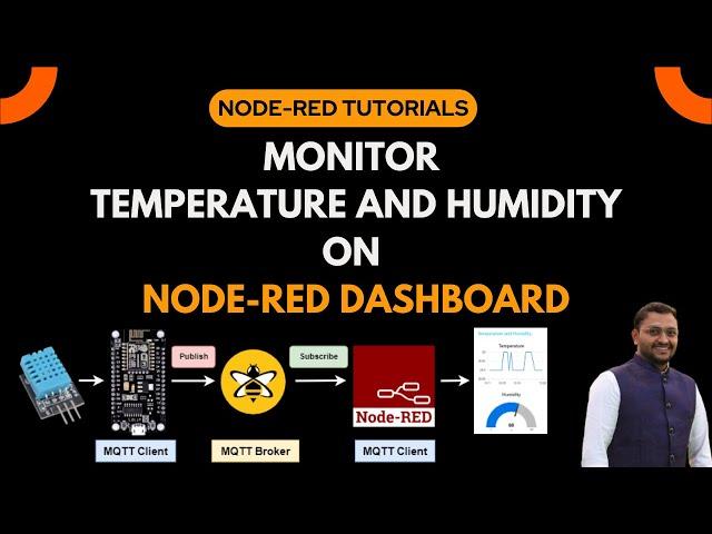 Monitor the DHT11 with NodeMCU on Node-RED Dashboard UI using MQTT | Node Red Tutorial Part 5