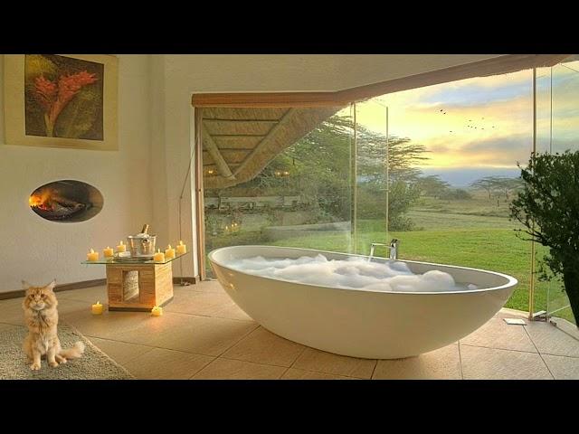 Douche music, Bathtub in garden, Relaxing Music For Shower.