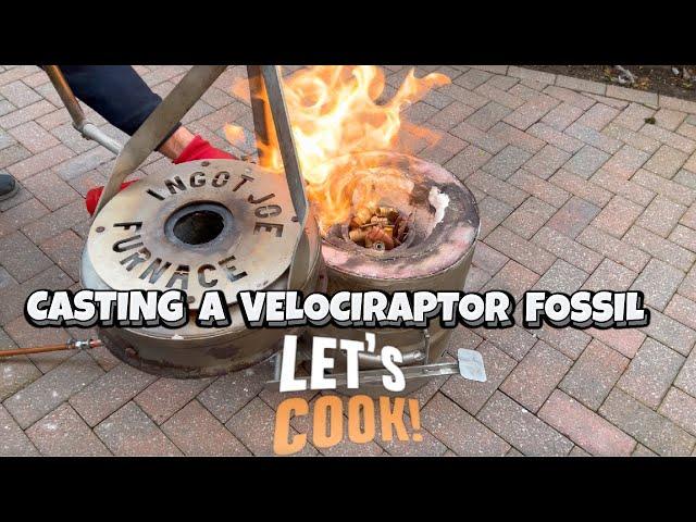 Casting A Velociraptor Fossil - Let's Cook! - Home Made Furnace - Cooking With Ingot Joe