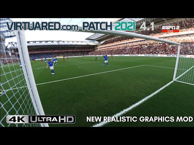 [4K] eFootball PES 2021 VirtuaRED V4.1 | NEW REALISTIC GRAPHICS MOD | Authentic Weather And Turfs