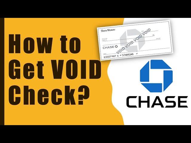 Chase: How to find VOID check for your Chase Checking Account?