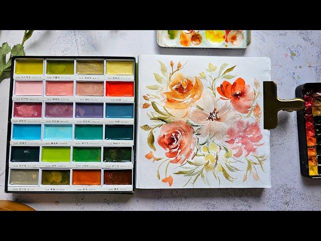 Painting Soft Autumn Watercolor Florals