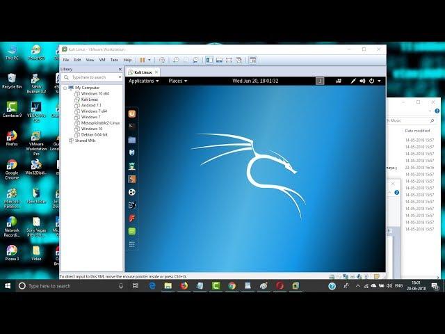 Kali Linux installation in VMware + VMware tools in Windows 10