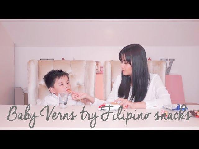 VernVerniece: Baby Verns Try Filipino Snacks