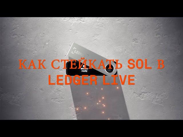 Как стейкать SOL в Ledger Live