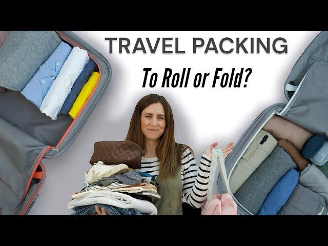 How to pack a suitcase : rolling verses folding #travel #packing #travelhacks