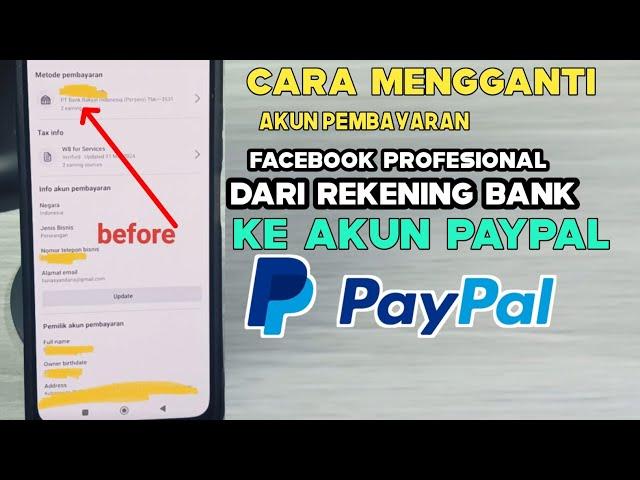 Cara mengganti Akun pembayaran Facebook dari rekening bank ke PAYPAL