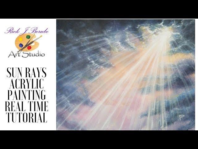 Sun Rays From Heaven" acrylic painting tutorial in real time