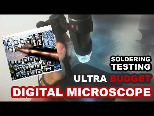 Ultra BUDGET Digital MICROSCOPE - 5MP USB Digital Microscope 1X-500X Review (with soldering!)