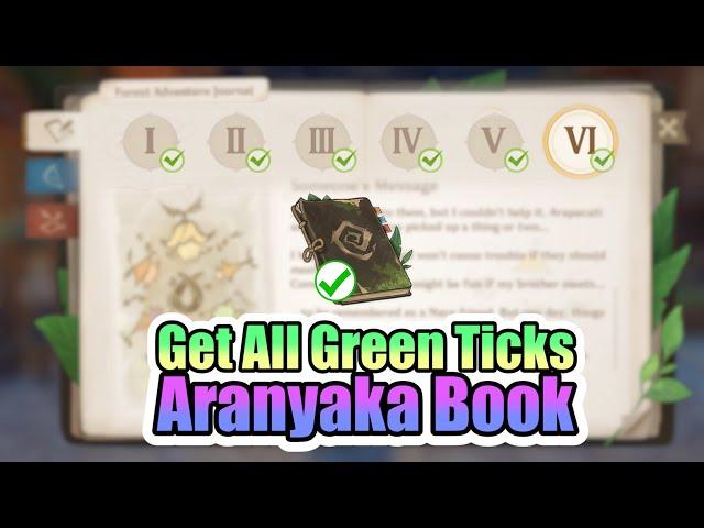 Get All Green Ticks 1, 2, 3, 4, 5, 6 Aranyaka Book | Genshin Impact