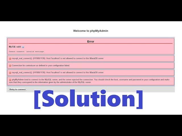 Xampp Server phpMyAdmin access denied [Solution]