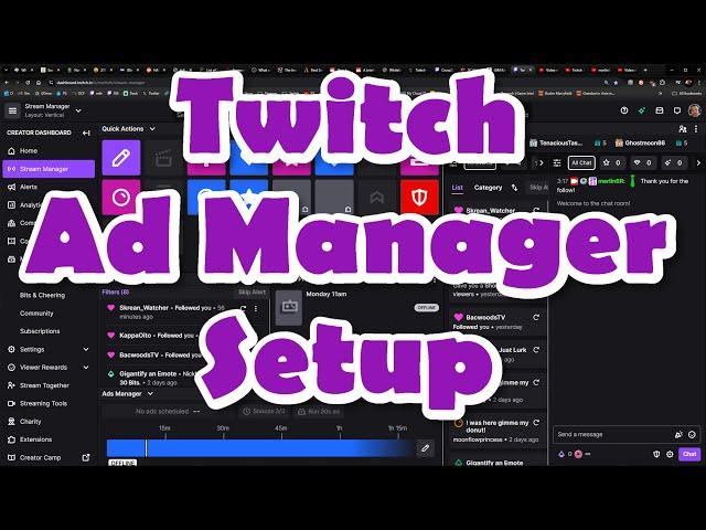 Twitch Ad Manager - How to set it up to disable pre-roll ads