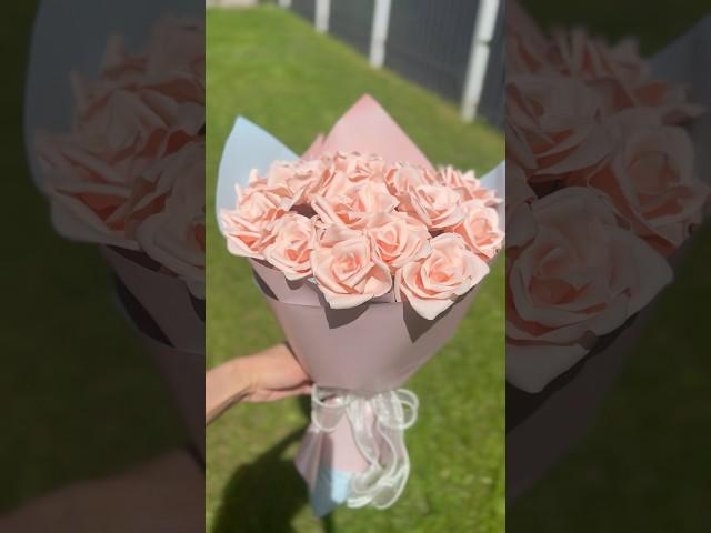 Нежные розы из фоамирана #творчество #florist #мастеркласс #bouquet #магияфлористики