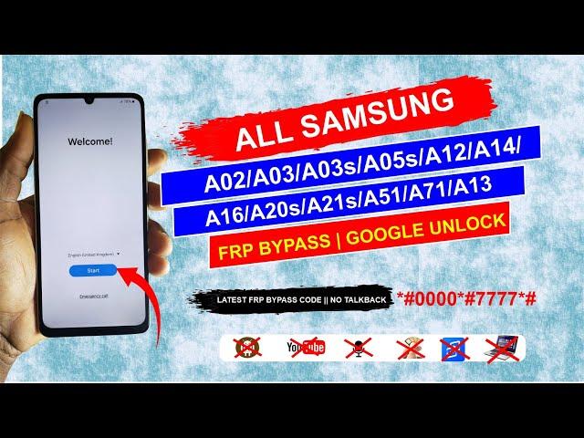 All Samsung Frp Latest Bypass || A02/A03/A03s/A05s/A12/A14/A16/A20s/A21s/A51/A71/A13|| No Talkback