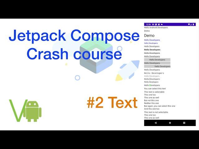 Jetpack Compose -  Crash Course - #2 Text | Custom Font | Clickable text