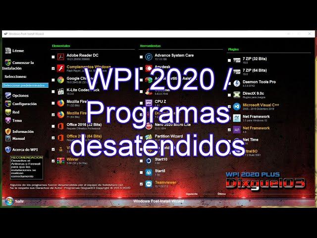 WPI 2020 / Todo en uno / Desatendido