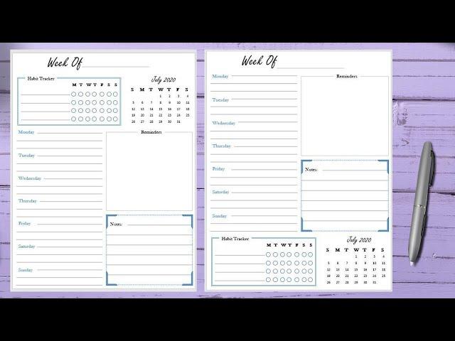 How to make a weekly schedule printable with habit tracker  | Diy Planner Bullet Journal