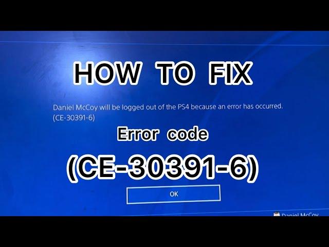 How to fix error code (CE-30391-6) user will be logged out #ps4 #ps5 #song #ps #game #viral #trend