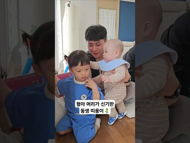 +892일 형아 머리카락이 신기한 동생 띠용이 #29개월아기