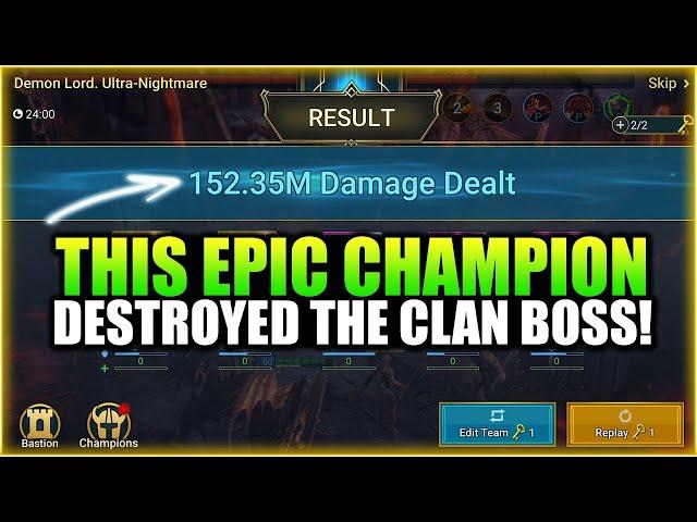 The Most Powerful Epic Clan Boss Damage Dealer In Raid Shadow Legends