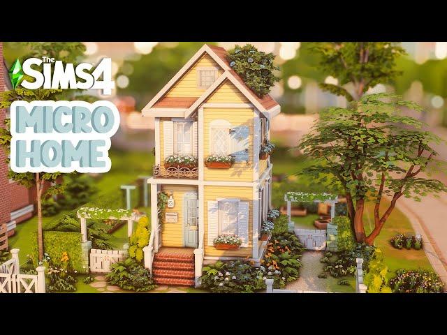 Building A Cute Yellow Micro Home in the sims 