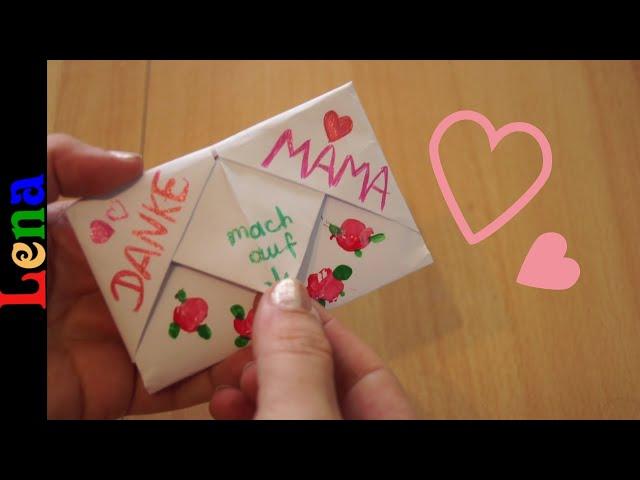 𝗞𝗿𝗲𝗮𝘁𝗶v 𝗺𝗶𝘁 𝗟𝗲𝗻𝗮 - Überraschungskarte für Mama Umschlag basteln - Pulltab origami envelope Surprise