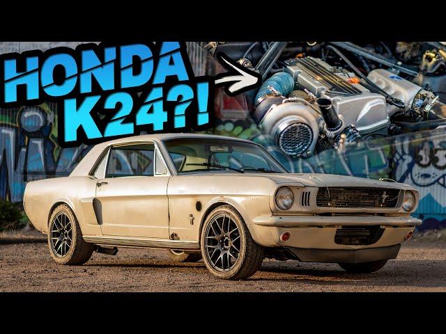 Turbo Honda Powered '66 Mustang! (CRAZIEST K-Series Swap We've Seen)