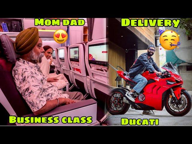 Mummy Papa ki pehli Business Class Flight  or Ducati Delivery ki Long Ride ki full Tayari 