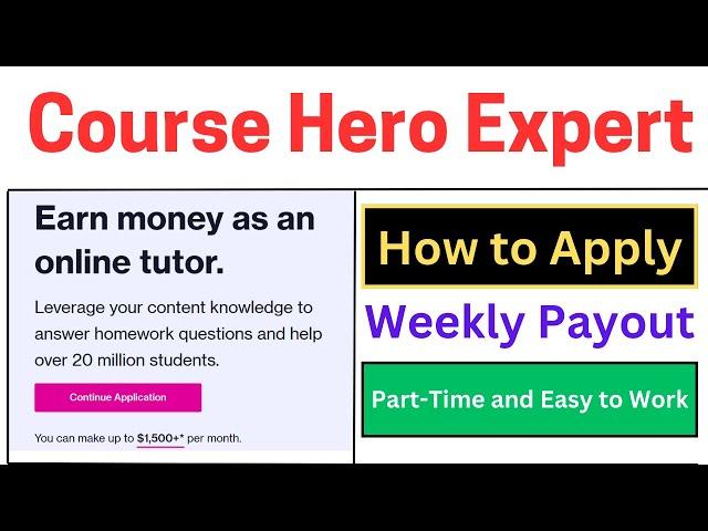 Course Hero Expert Hiring Process | Earn money as a student | Weekly Payout  #coursehero