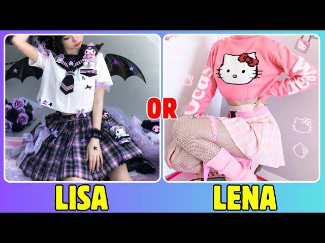 Lisa or Lena #24  | KUROMI vs HELLO KITTY  | WHAT WOULD YOU CHOOSE? #lisa #lena #lisaorlena