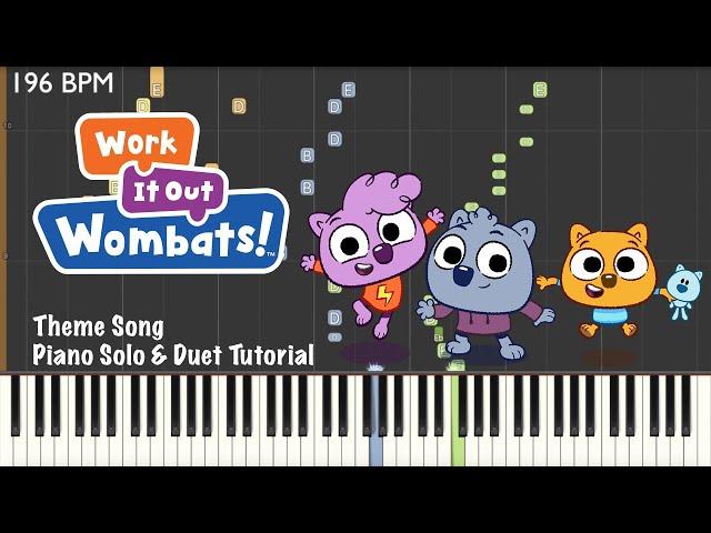 Work It Out Wombats! ~ Theme Song ~ Piano Solo & Duet Tutorial