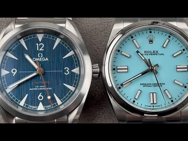 Rolex Oyster Perpetual vs Omega Seamaster Railmaster - Tiffany Blue vs Blue Denim