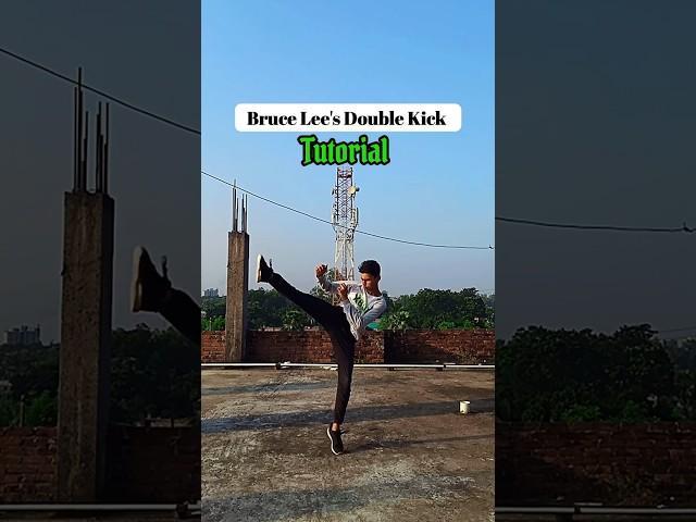 Bruce Lee's Double Kick Tutorial  #shorts #kick #martialarts #taekwondo #tutorial #brucelee